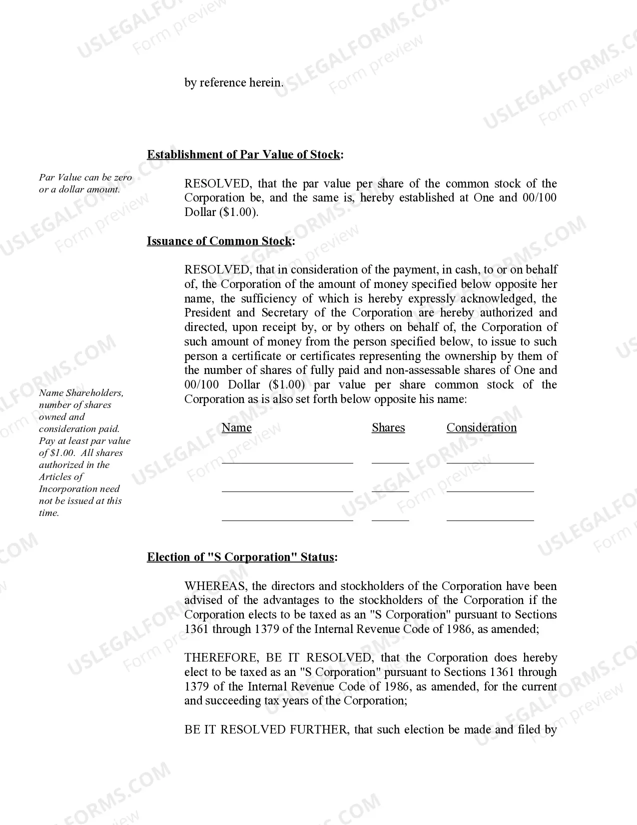 Preview Organizational Minutes for a Minnesota Professional Corporation