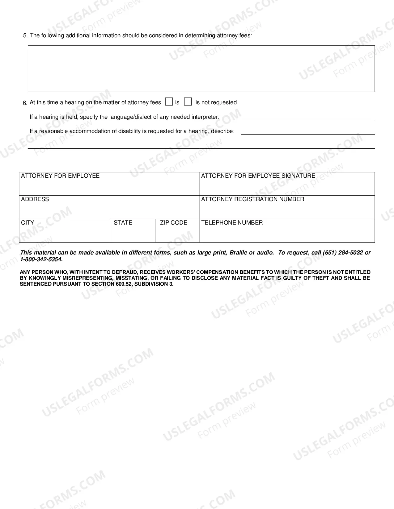 Preview Petition for Disputed or Excess Attorney's Fees for Workers' Compensation