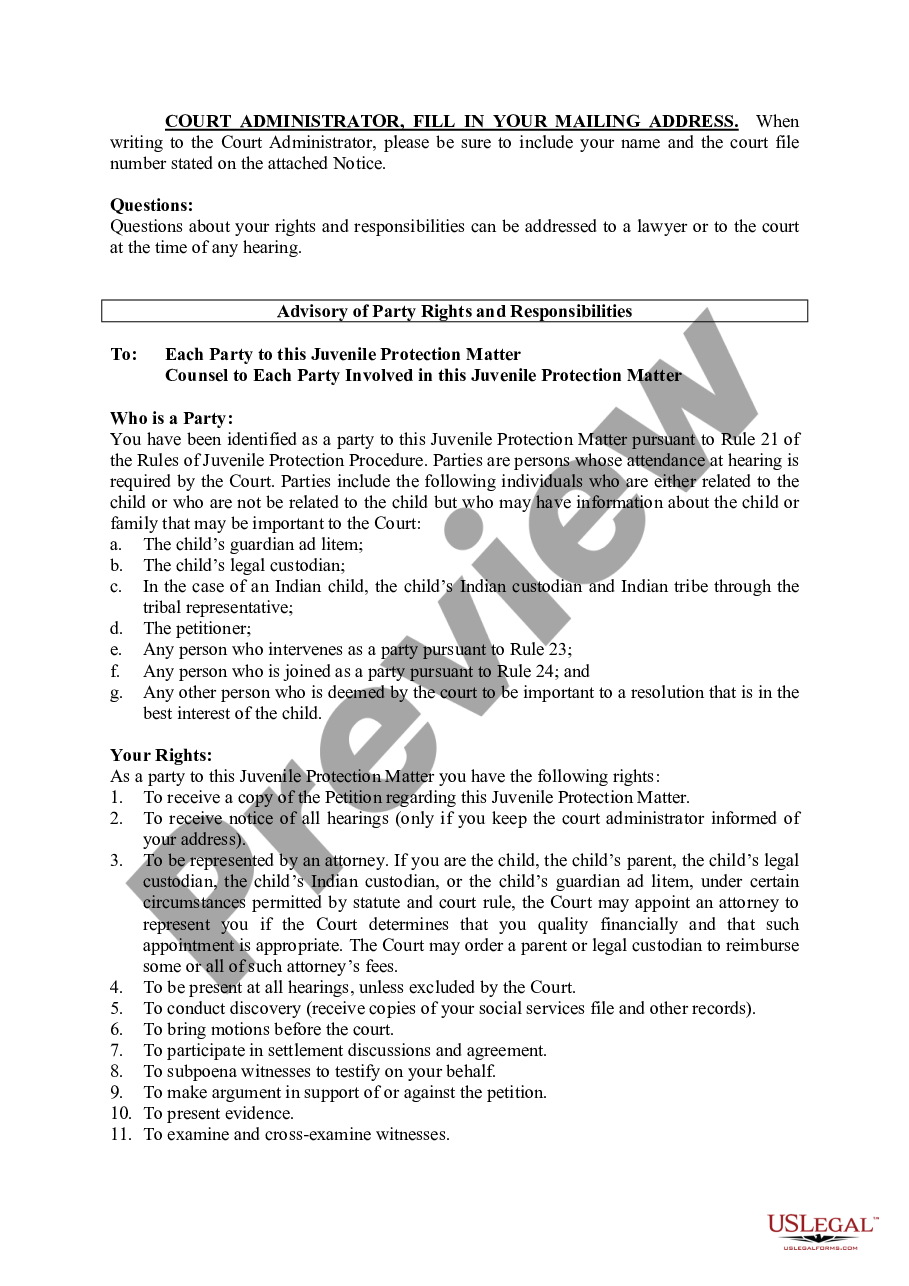 page 1 Advisory of Participant Rights and Responsibilities preview