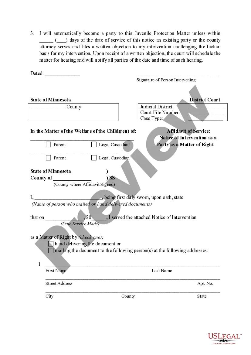 Get Notice of Intervention of a Party as a Matter of Right Preview Notice of Intervention of a Party as a Matter of Right
