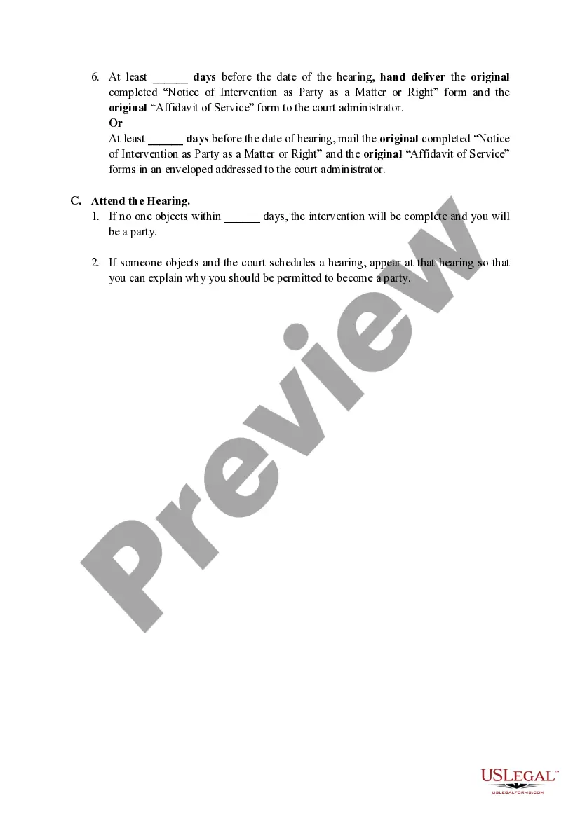 Get Notice of Intervention of a Party as a Matter of Right Preview Notice of Intervention of a Party as a Matter of Right