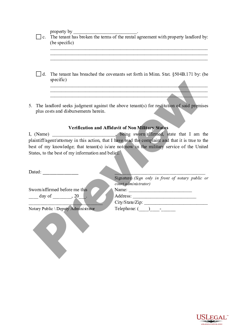 Minnesota Eviction Notice Form Us Legal Forms 7579