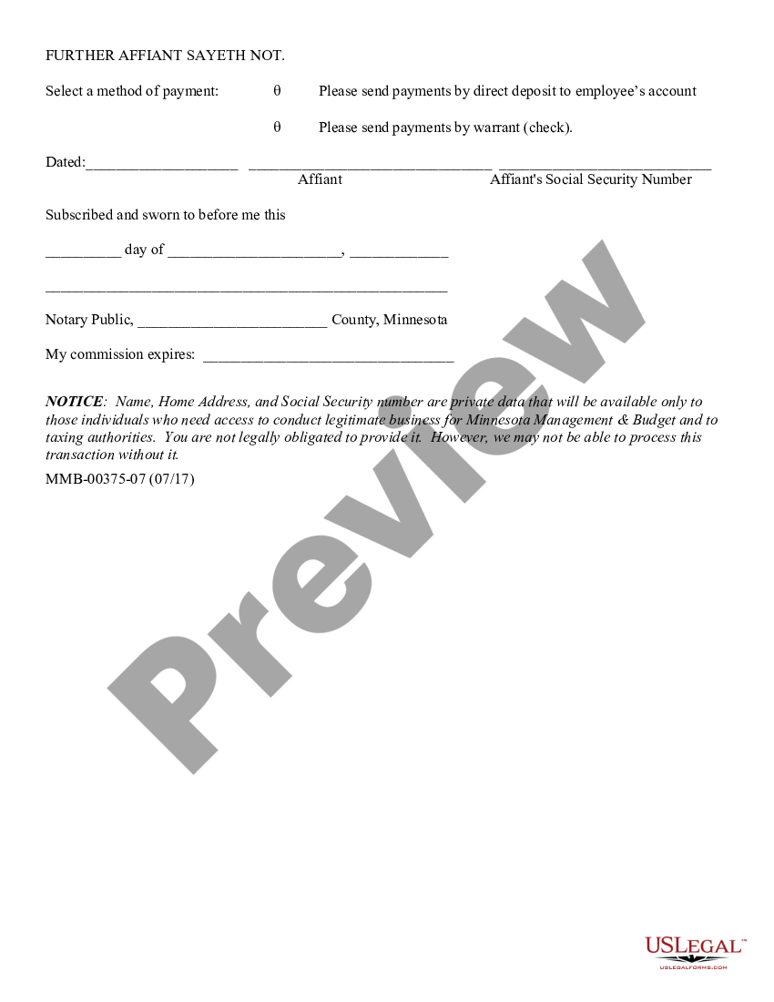 Minnesota Affidavit For Collection Of Personal Property For Small Estates Mn For Document Us 4680