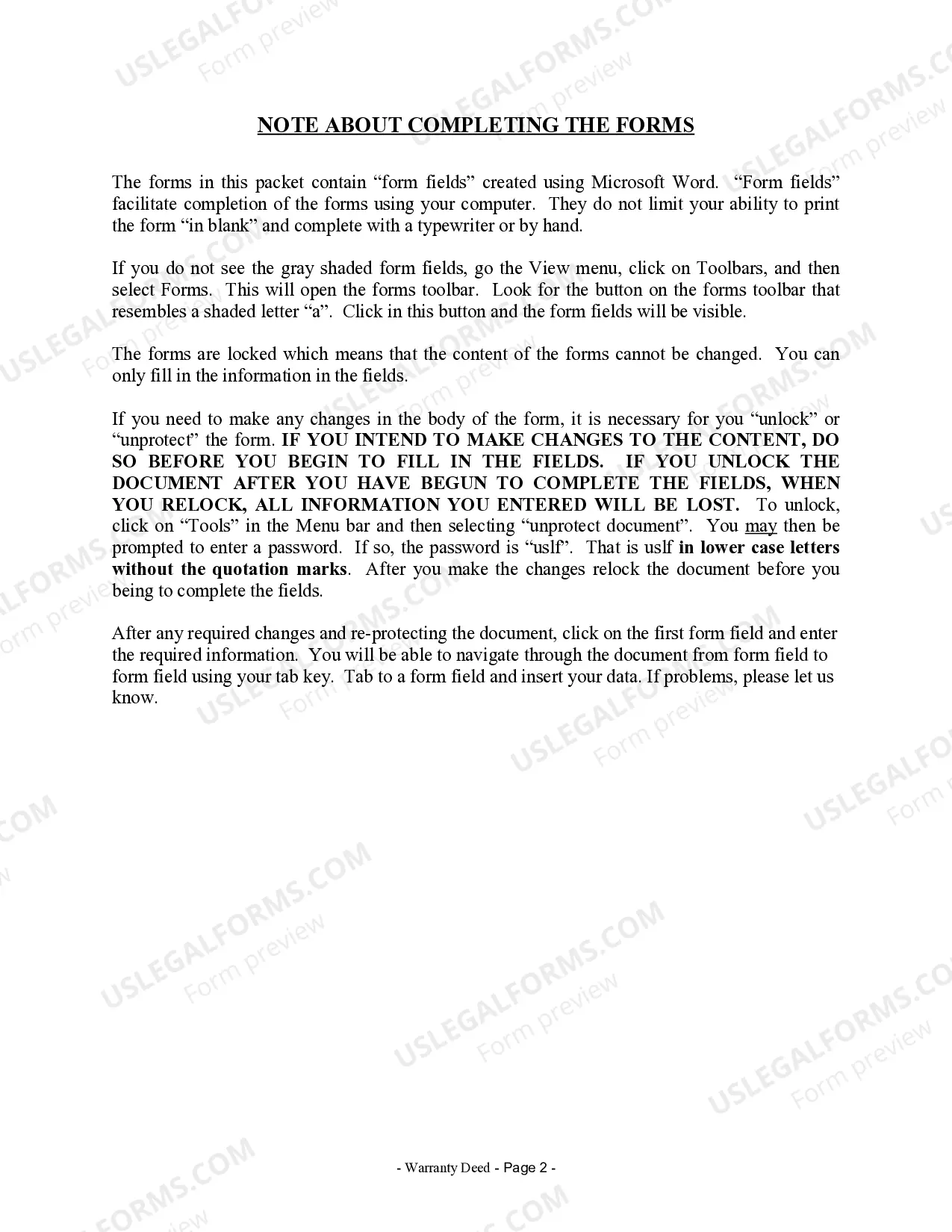 Preview Warranty Deed for Parents to Child with Reservation of Life Estate