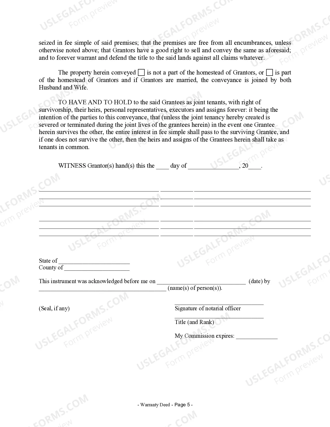 Preview Warranty Deed for Parents to Child with Reservation of Life Estate