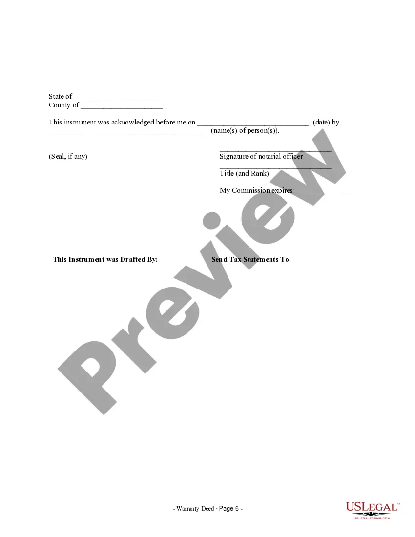 Preview Warranty Deed for Separate or Joint Property to Joint Tenancy