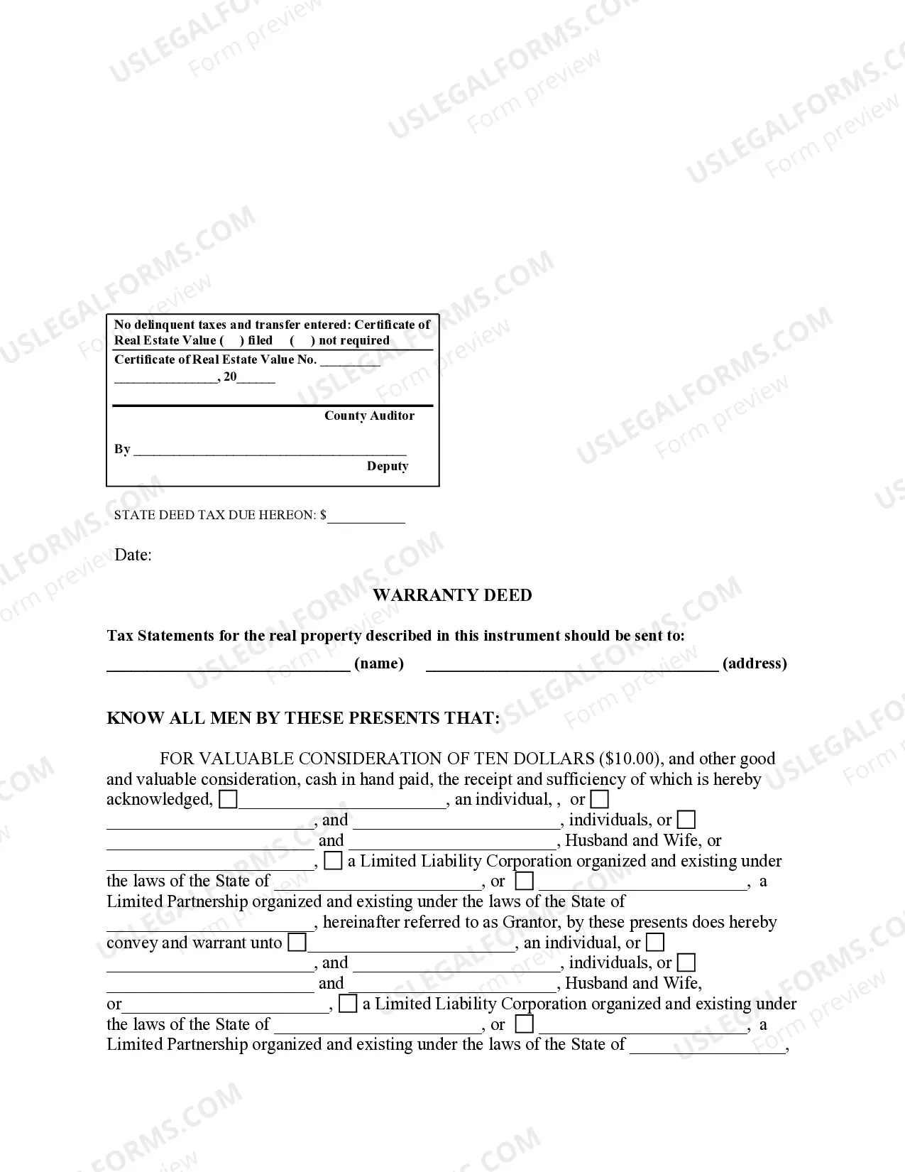 Preview Warranty Deed from Limited Partnership or LLC is the Grantor, or Grantee