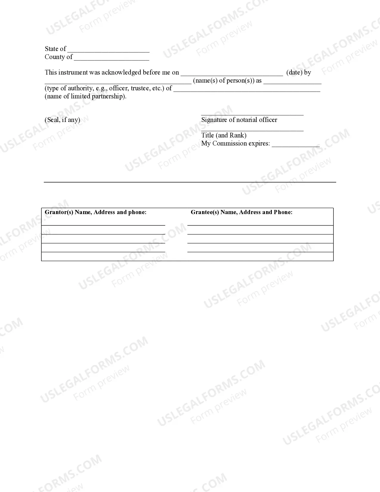 Preview Warranty Deed from Limited Partnership or LLC is the Grantor, or Grantee