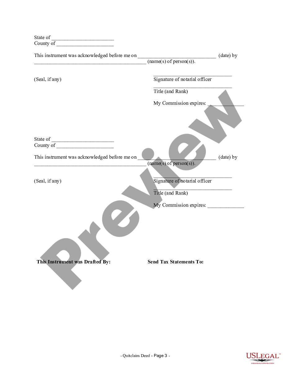 page 5 Quitclaim Deed for Four Individuals to Husband and Wife preview