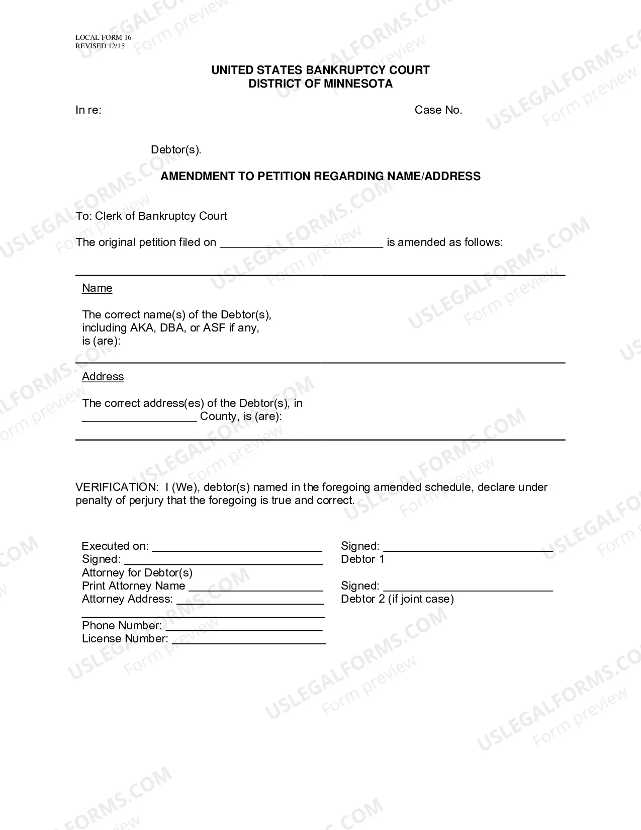 Preview Amendment to Petition Re: Name/Address- seeNew Privacy-Related Changes