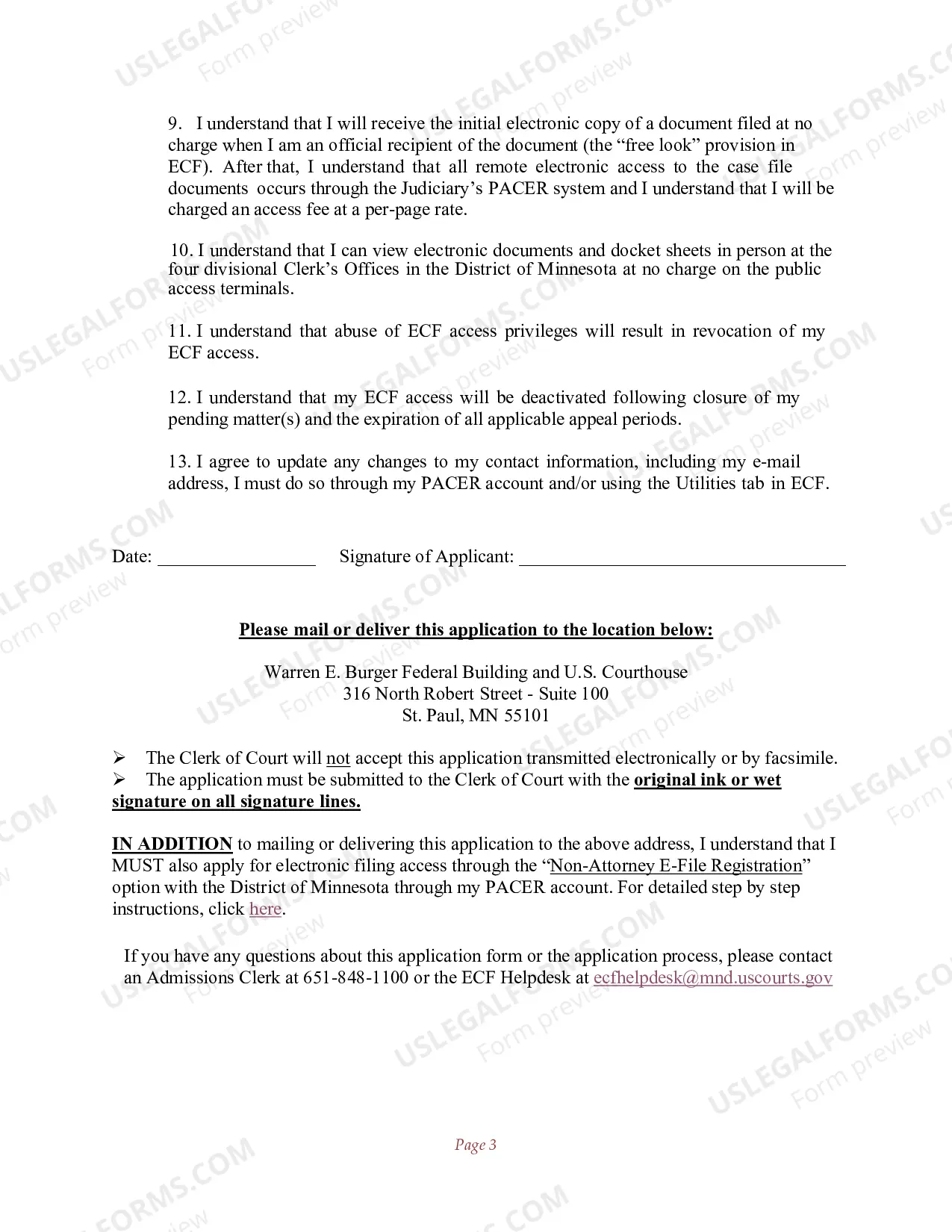 Preview Application For Pro Se Litigant To File Electronically