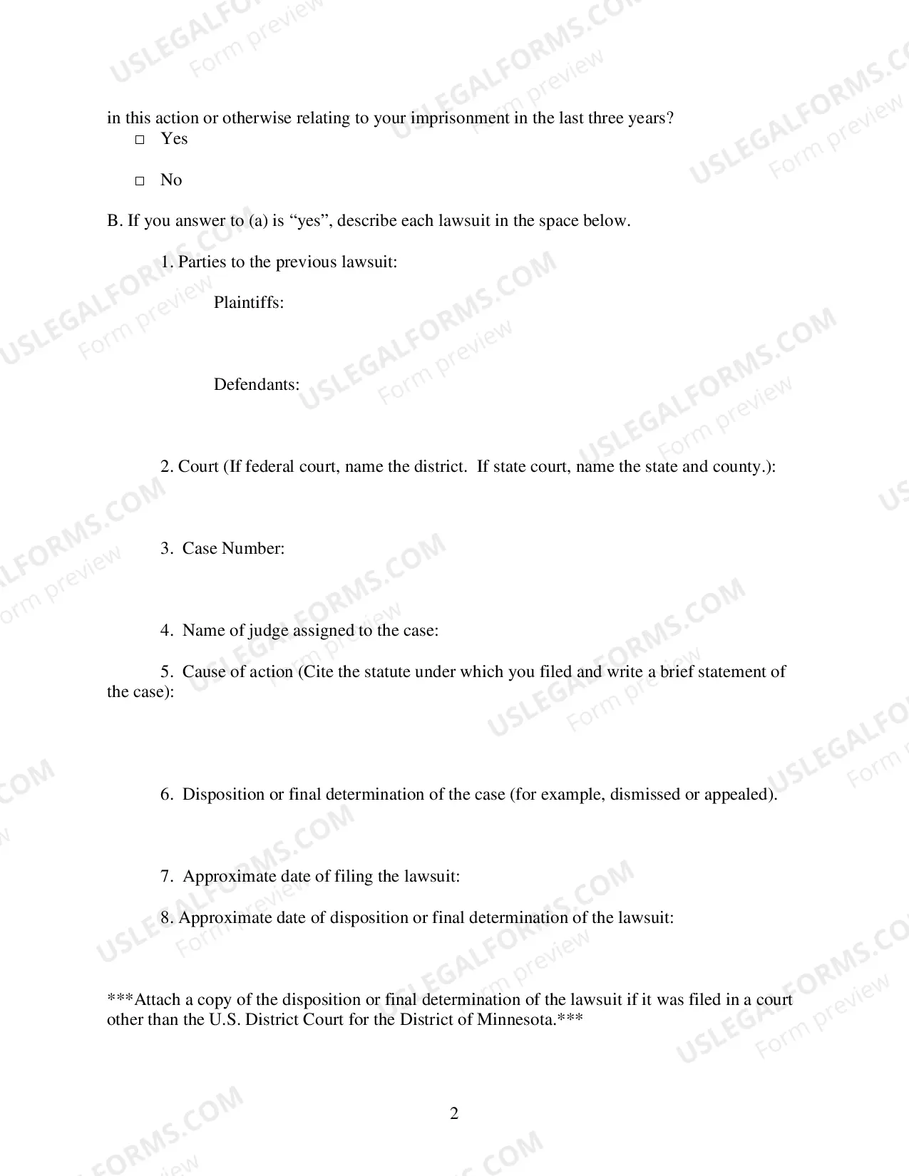Preview Complaint For Violation of Civil Rights (Prisoner)
