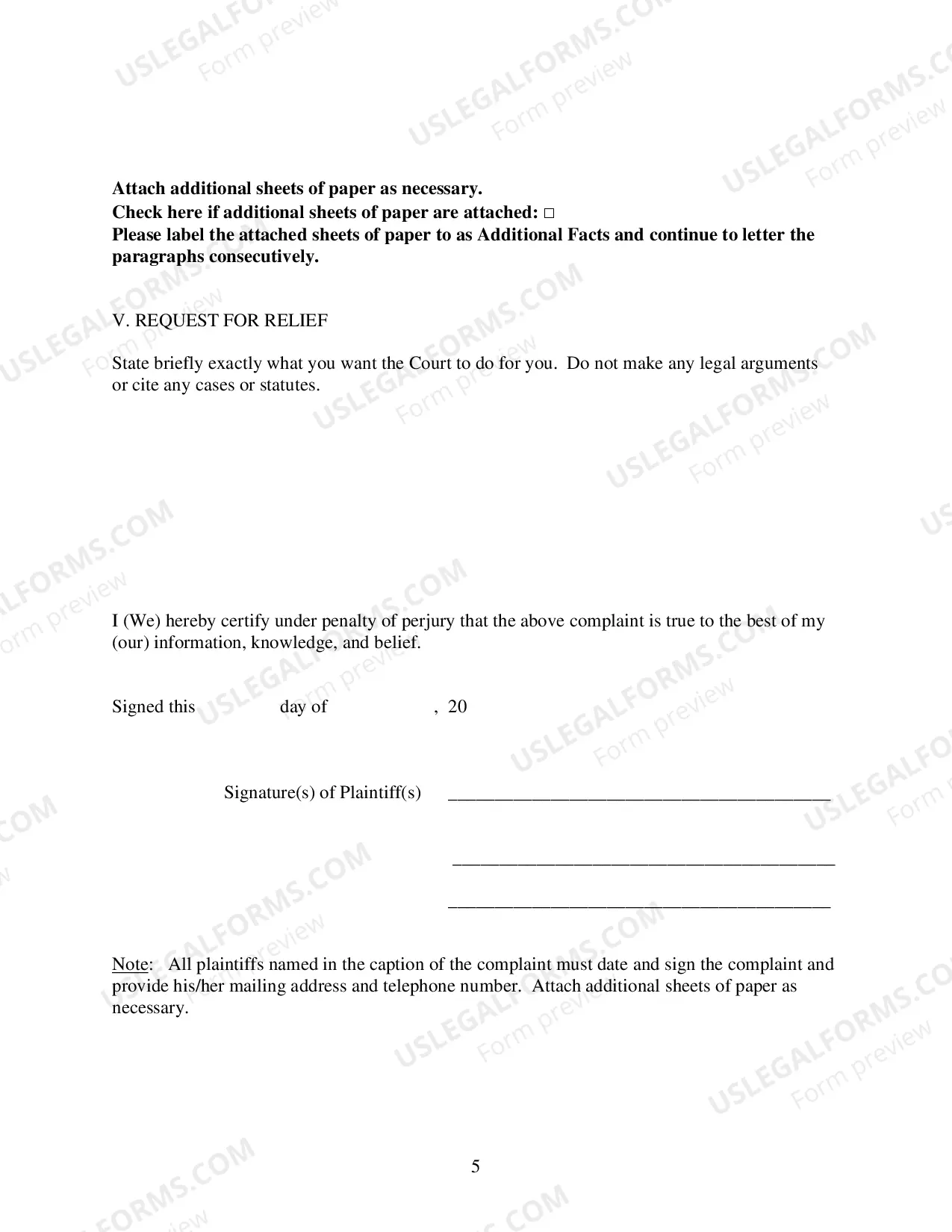 Preview Complaint For Violation of Civil Rights (Prisoner)