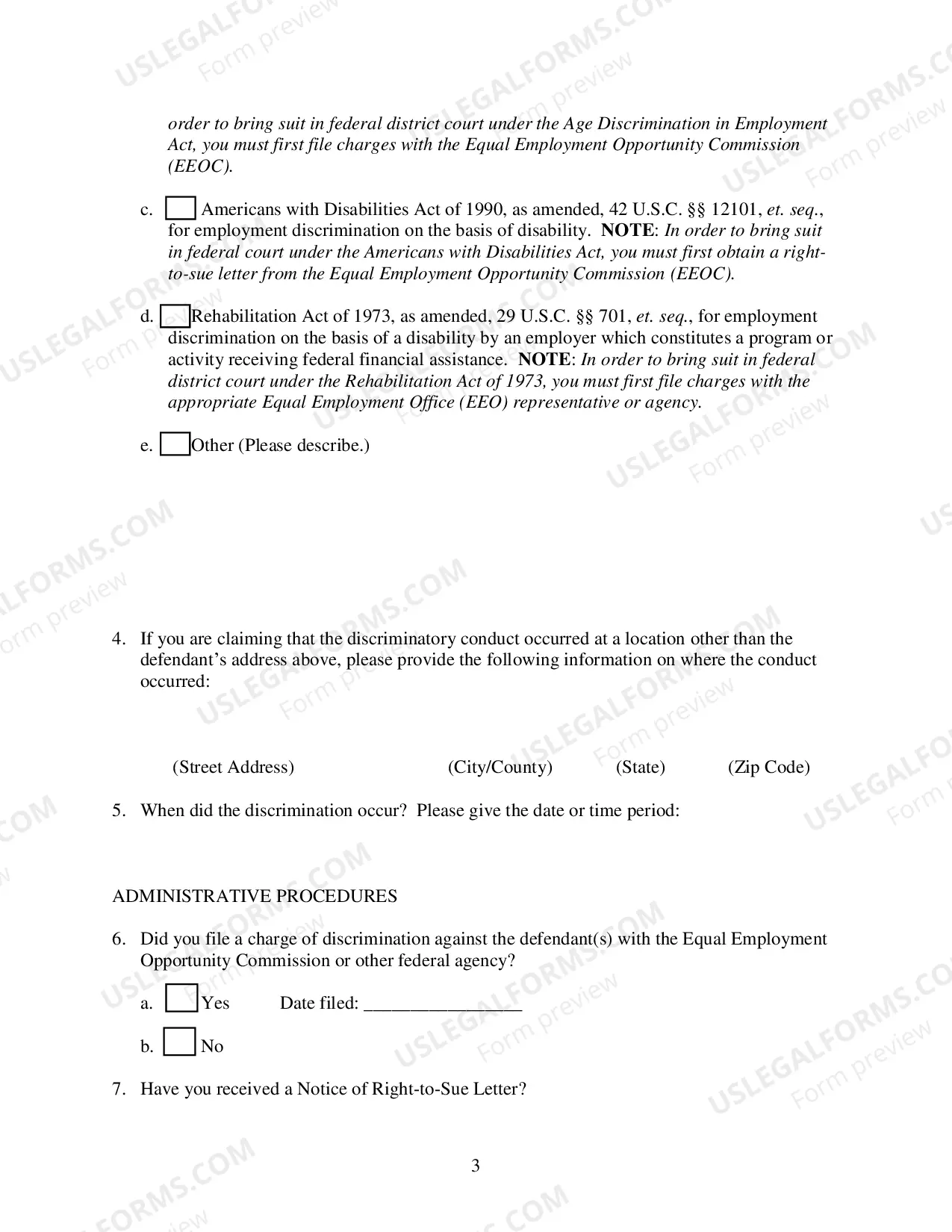 Preview Employment Discrimination Complaint