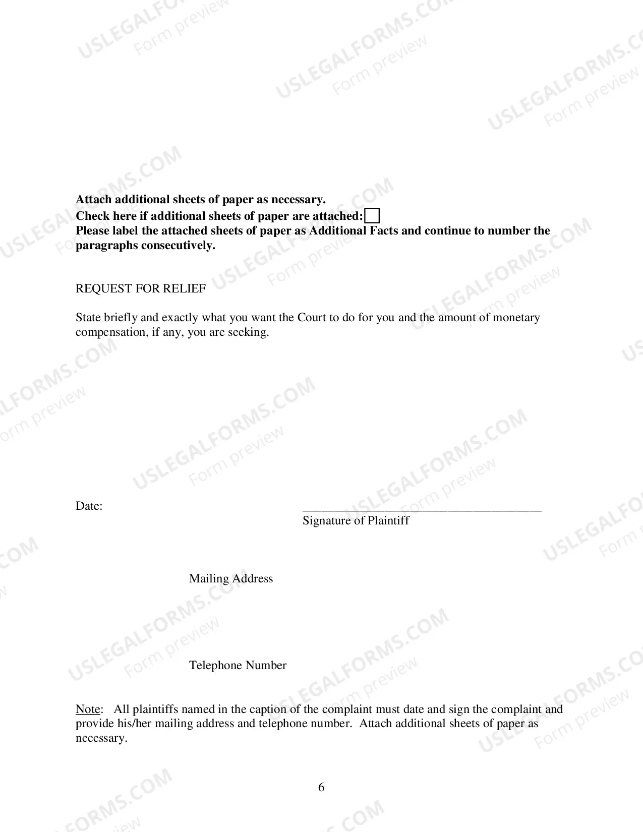 Preview Employment Discrimination Complaint