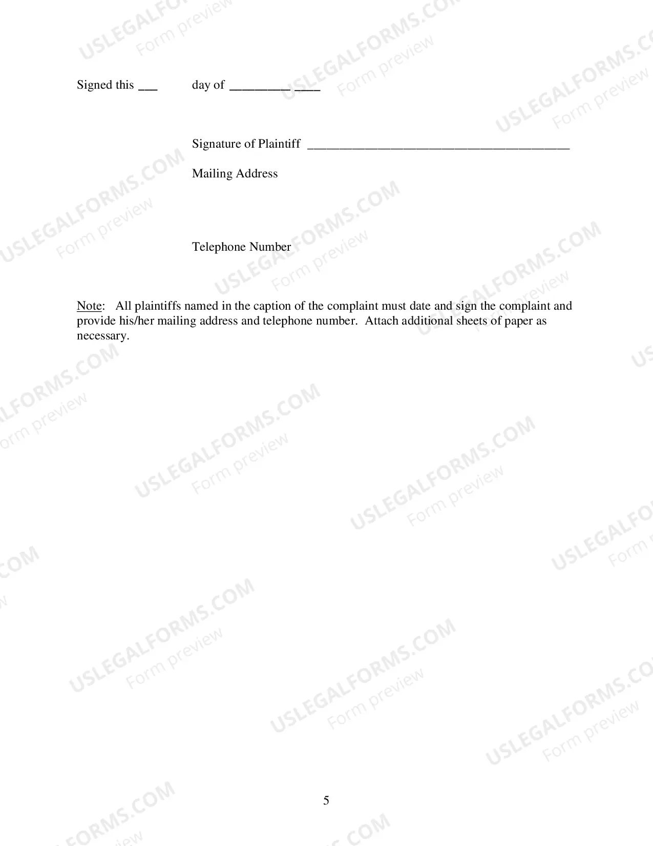 Preview General Complaint
