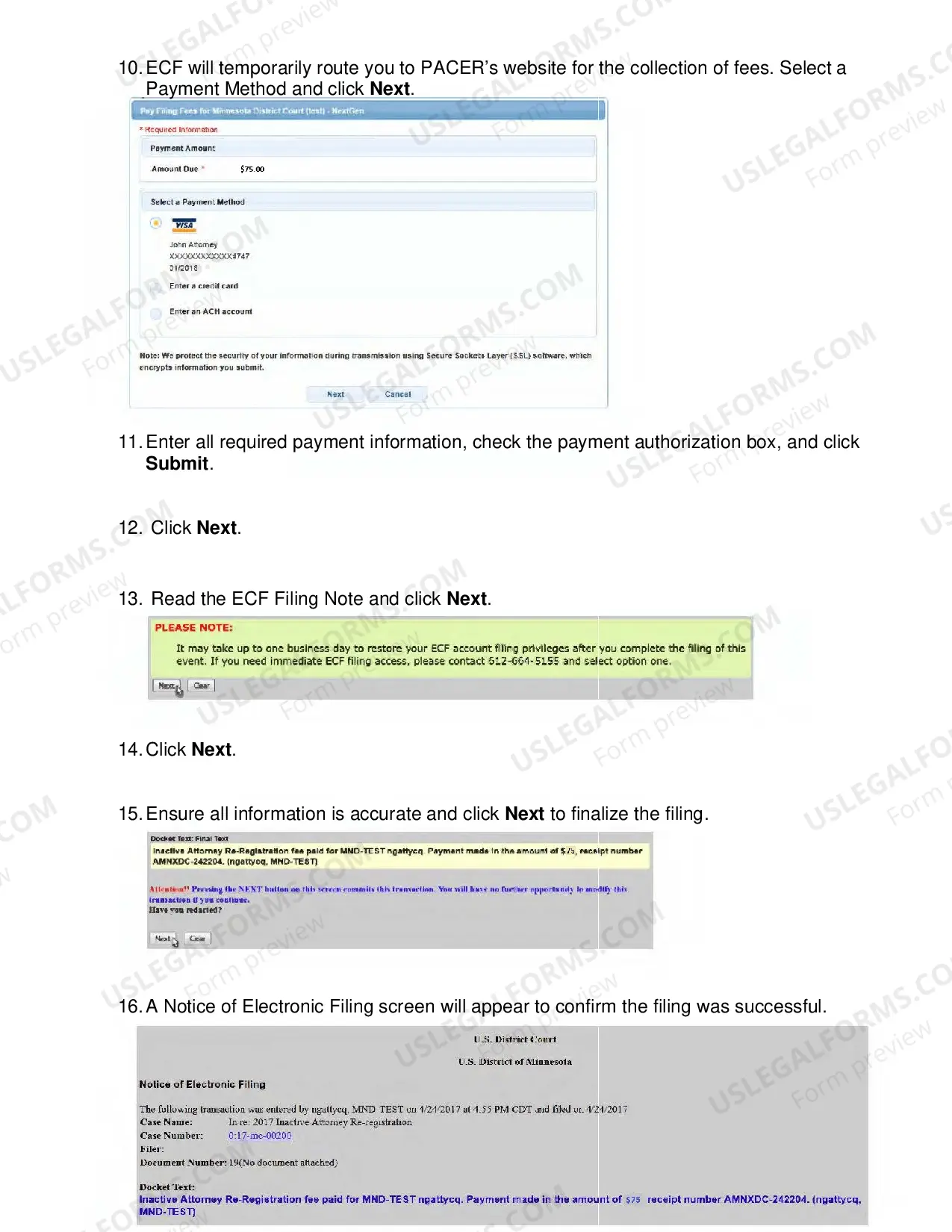 Preview Inactive Attorney Form