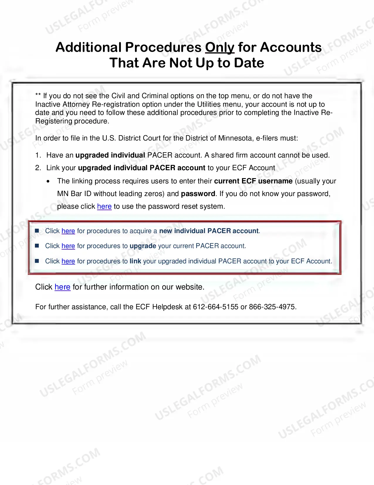 Preview Inactive Attorney Form