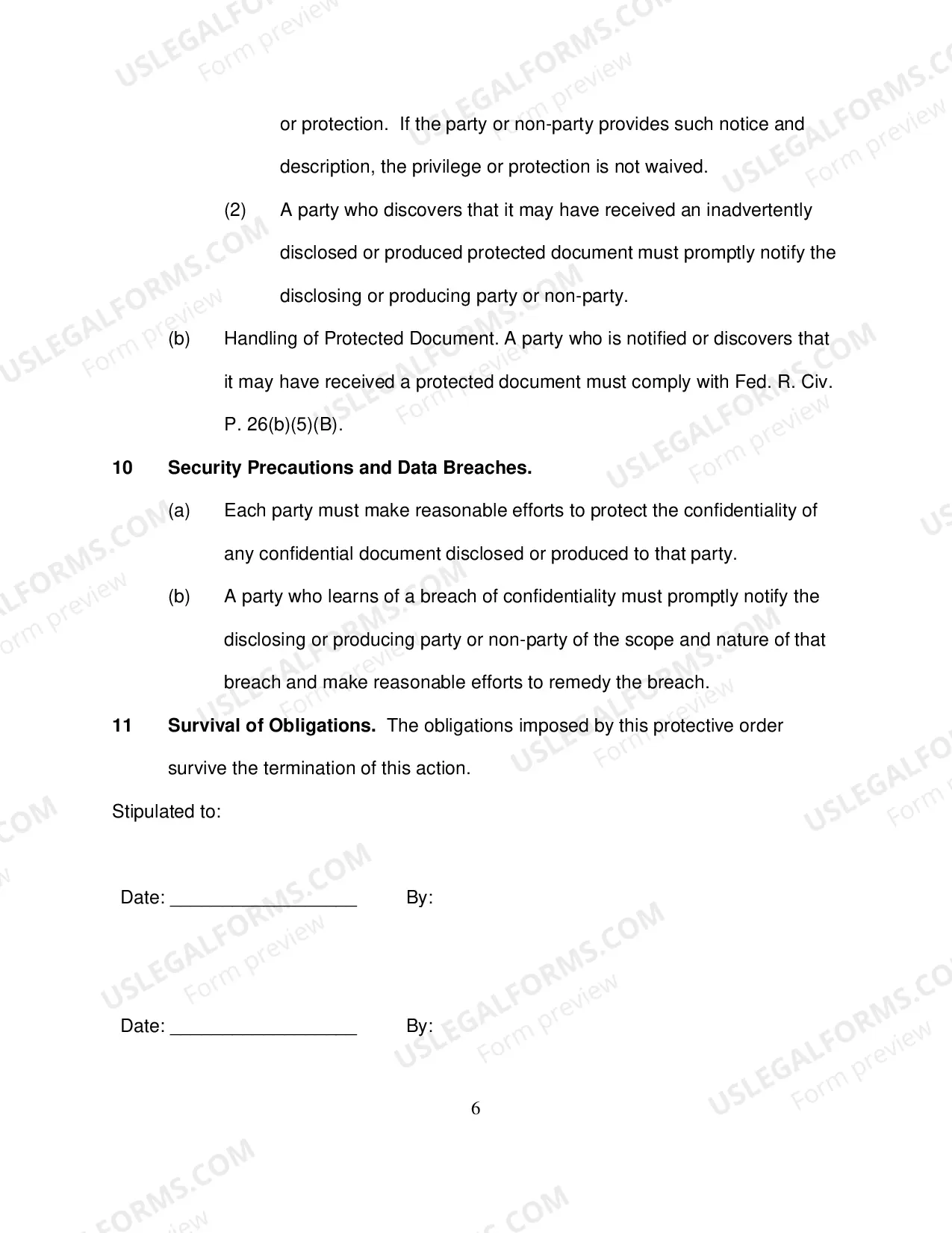 Preview Stipulation For Protective Order
