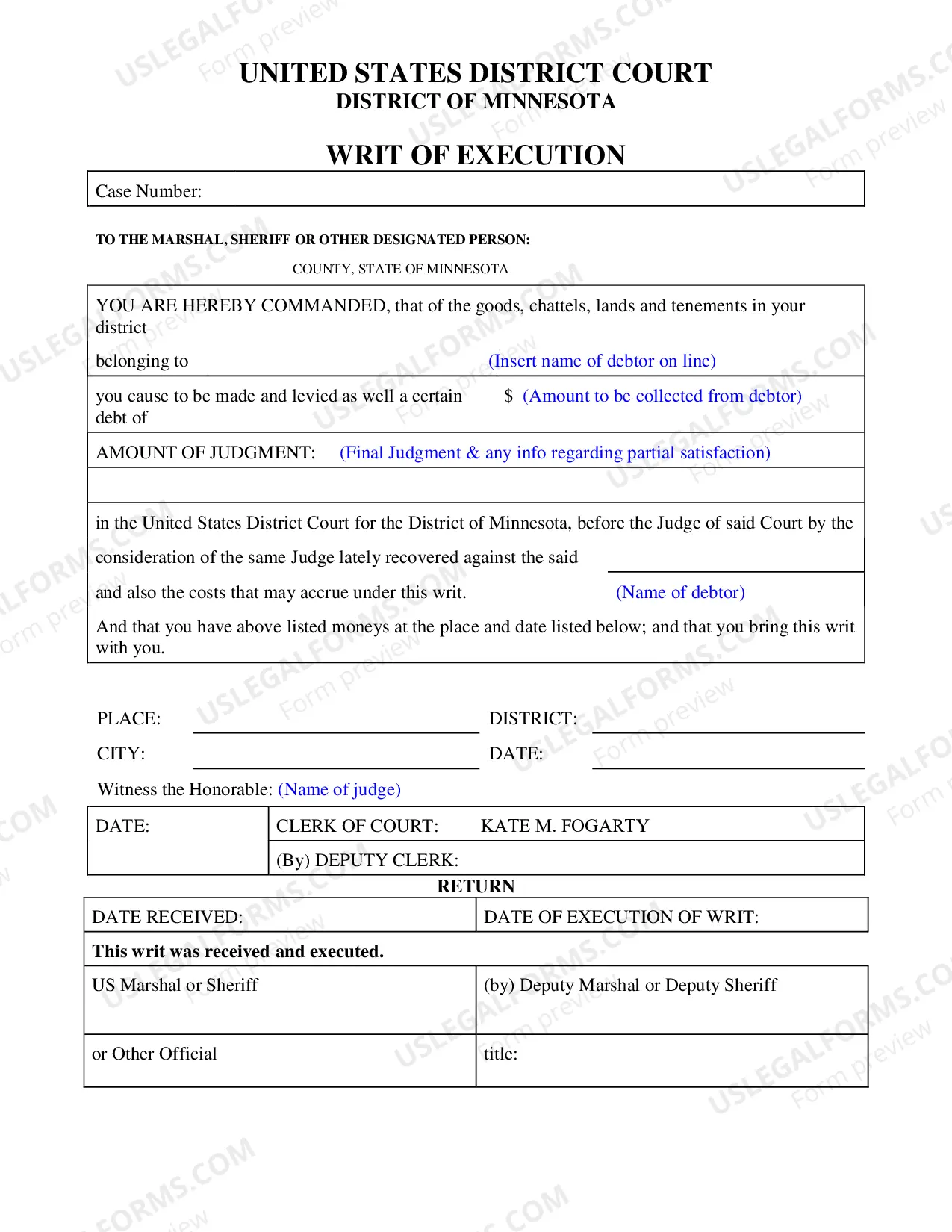 Preview Writ of Execution (Civil)