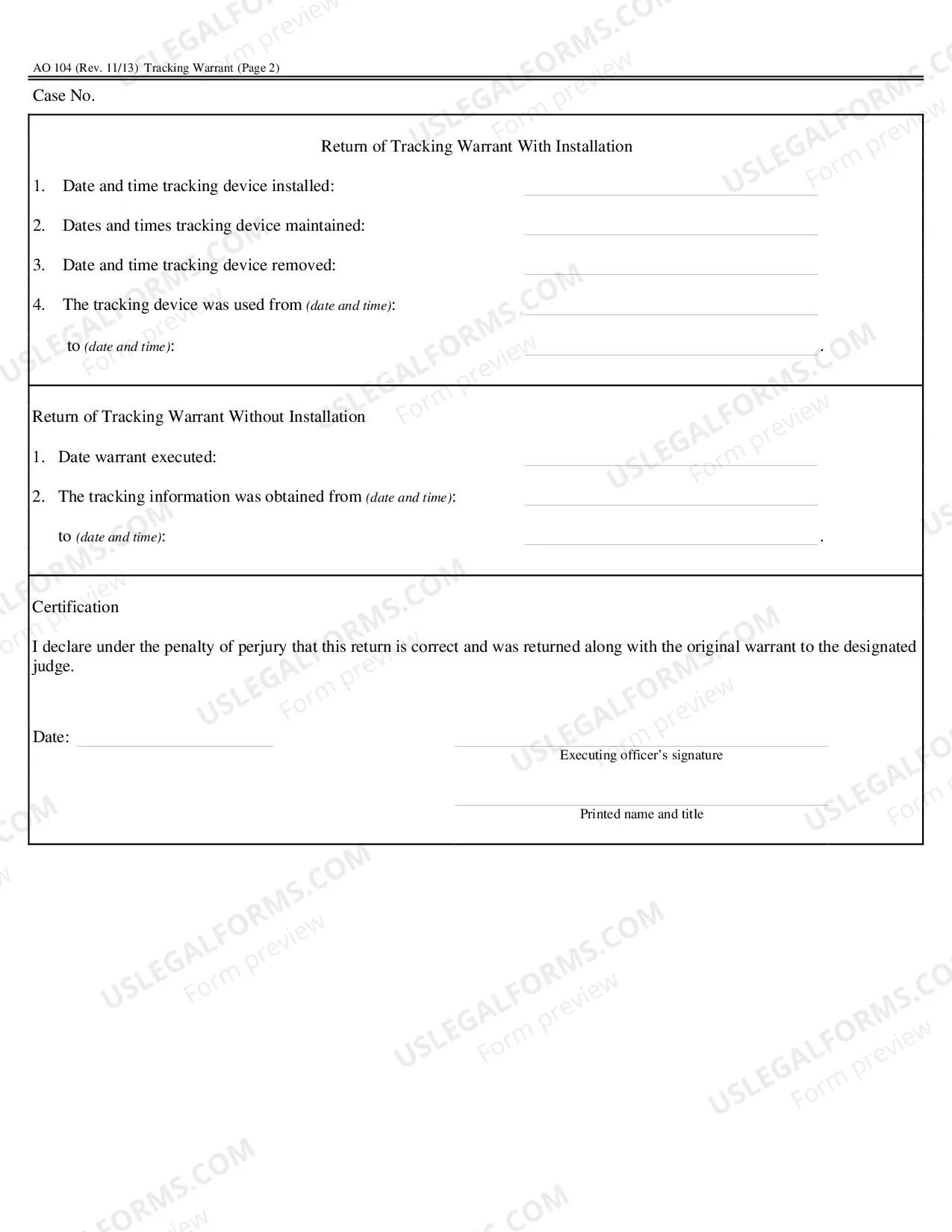 Preview (AO 104) Tracking Warrant