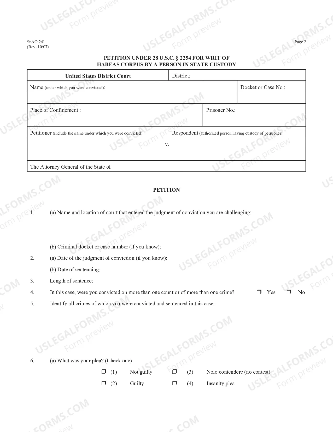 Preview (AO 243) Motion to Vacate - 2255