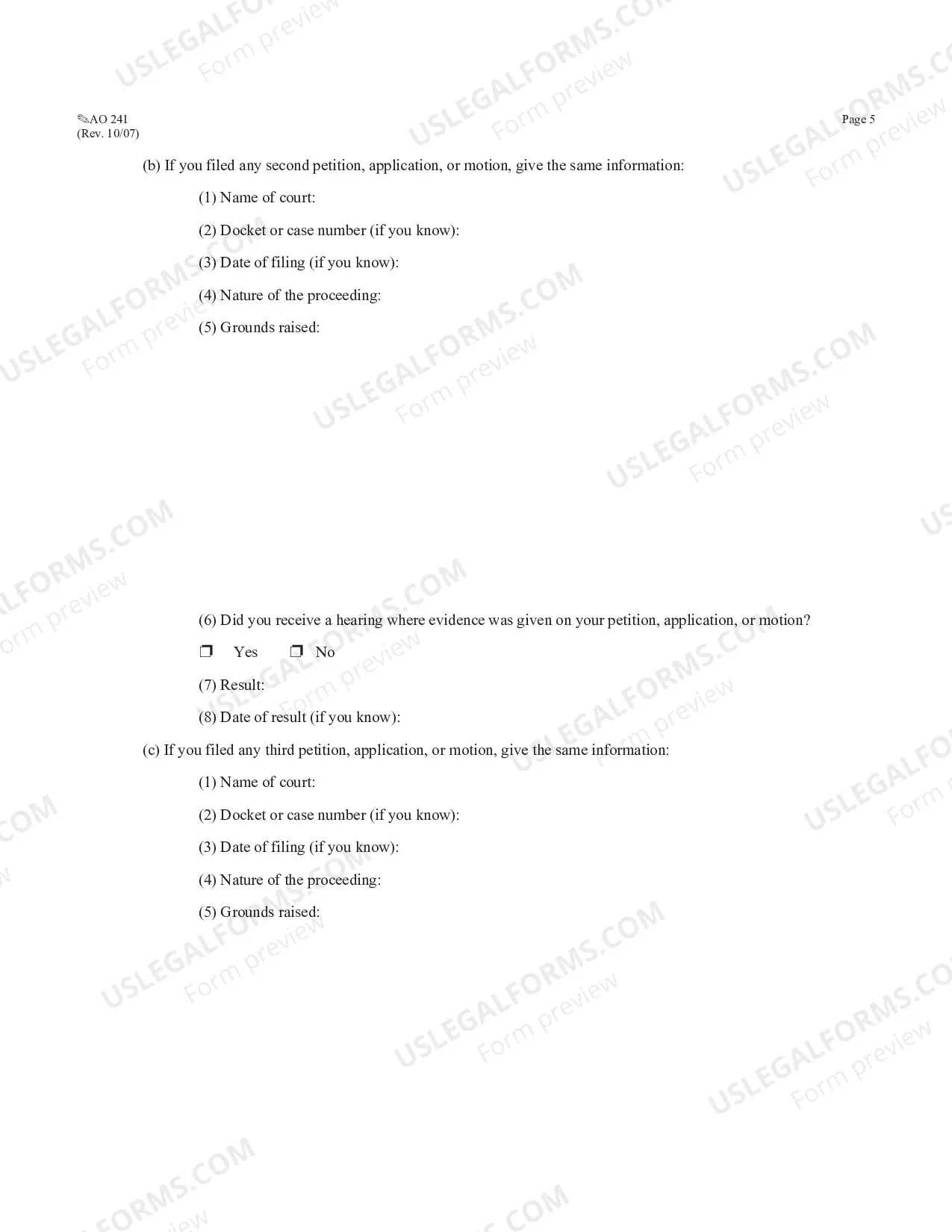Preview (AO 243) Motion to Vacate - 2255