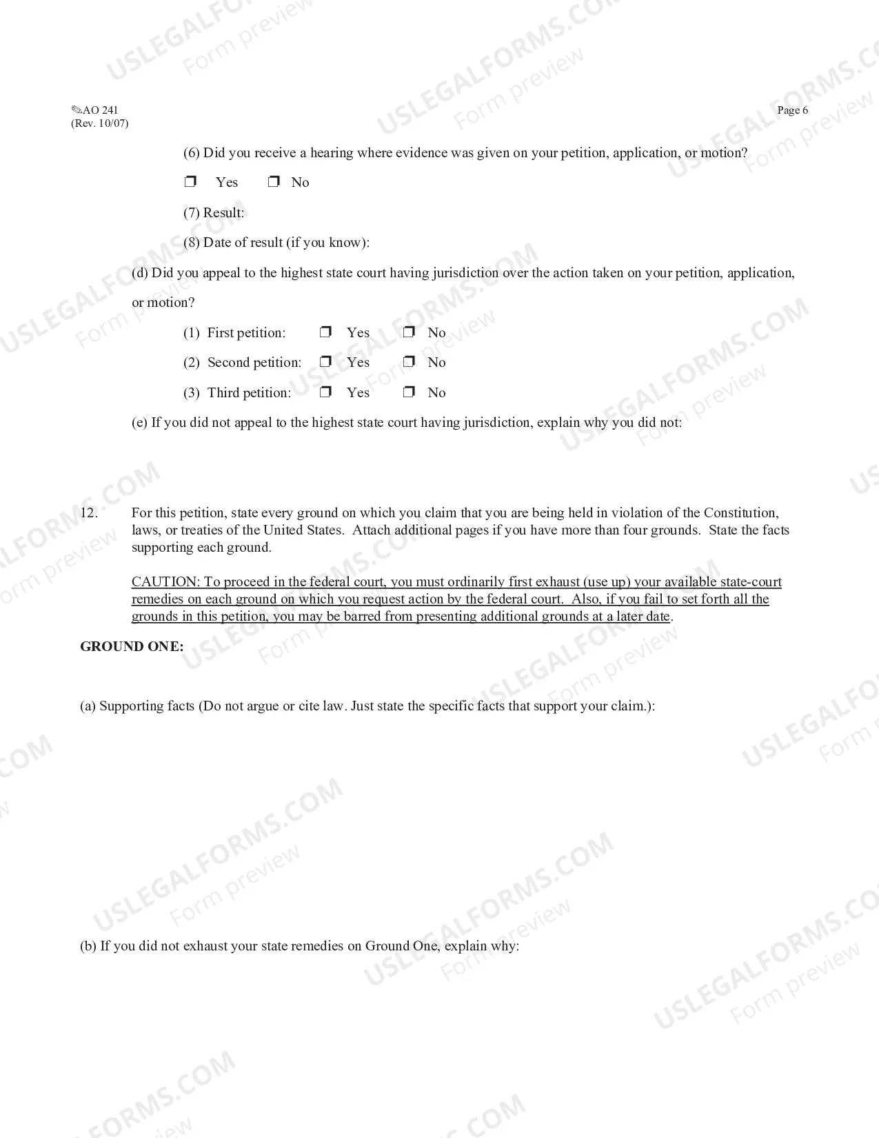 Preview (AO 243) Motion to Vacate - 2255