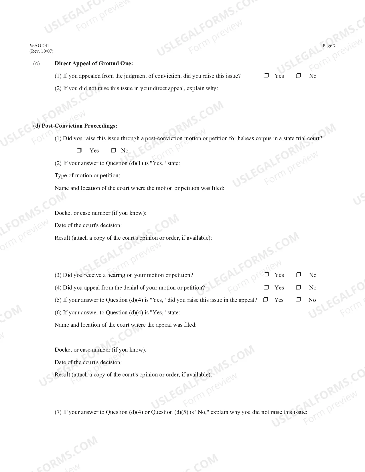 Preview (AO 243) Motion to Vacate - 2255
