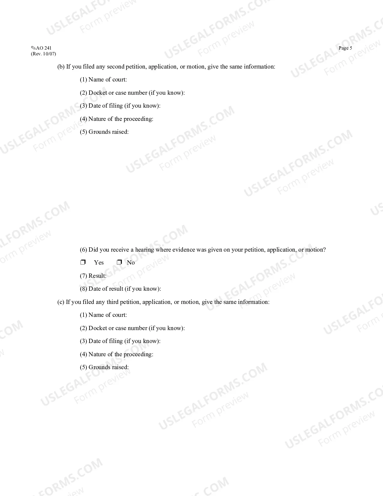 Preview (AO 241) Petition for Writ of Habeas Corpus - 2254
