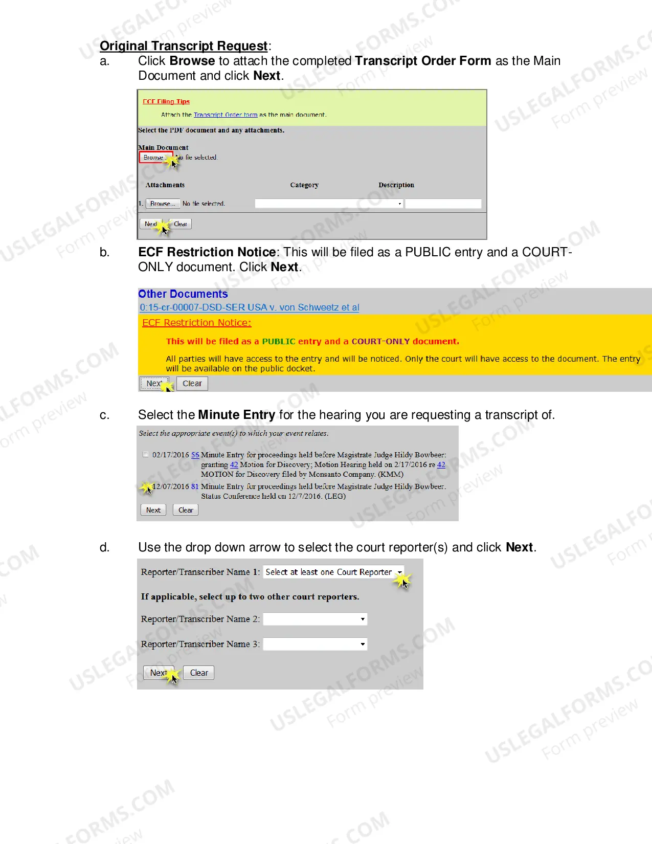 Preview Ordering Transcripts Electronic Filing Instructions