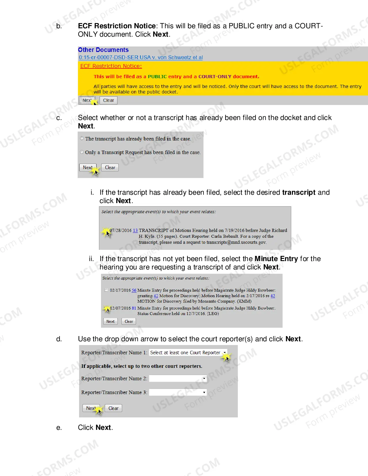 Preview Ordering Transcripts Electronic Filing Instructions