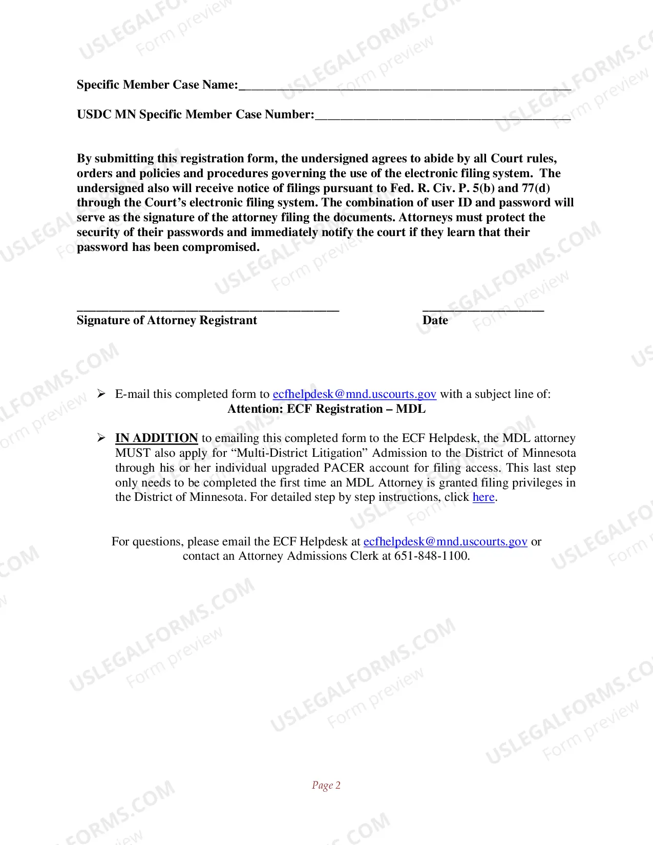 Preview MDL Registration Form