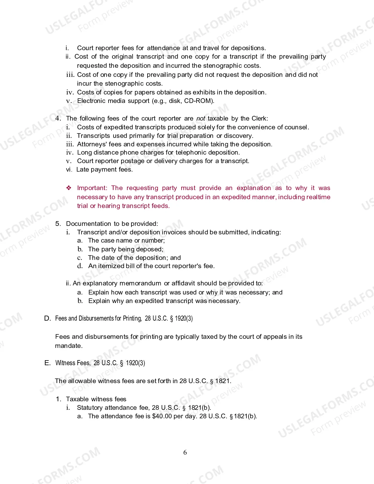 Preview Bill of Costs Guide