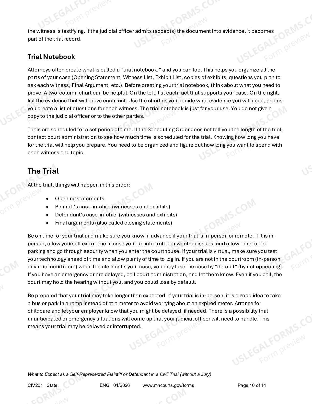 Preview Civil Trial Booklet