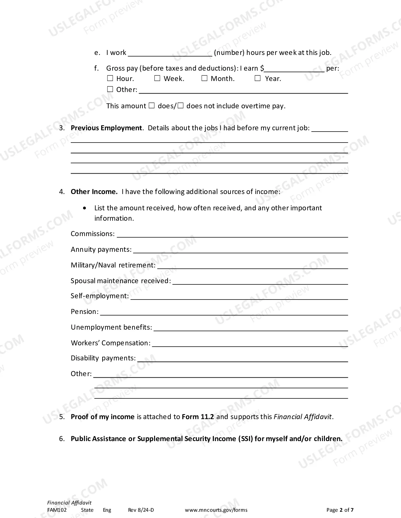 Preview Financial Affidavit for Child Support