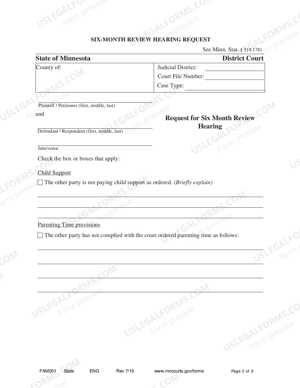 Preview Six-Month Review Hearing Request Instructions