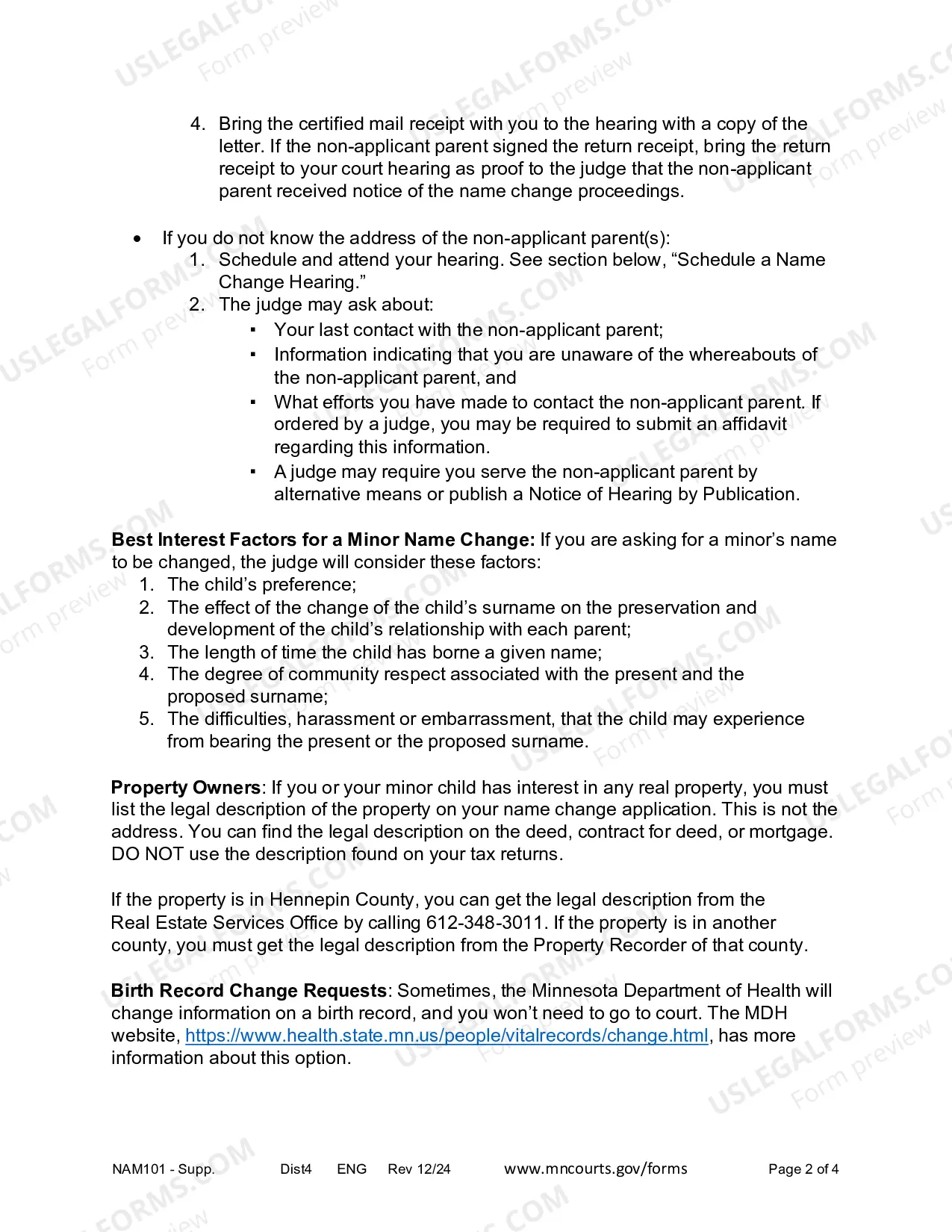 Preview Name Change Supplemental Guide (#NAM101-S)(Hennepin)