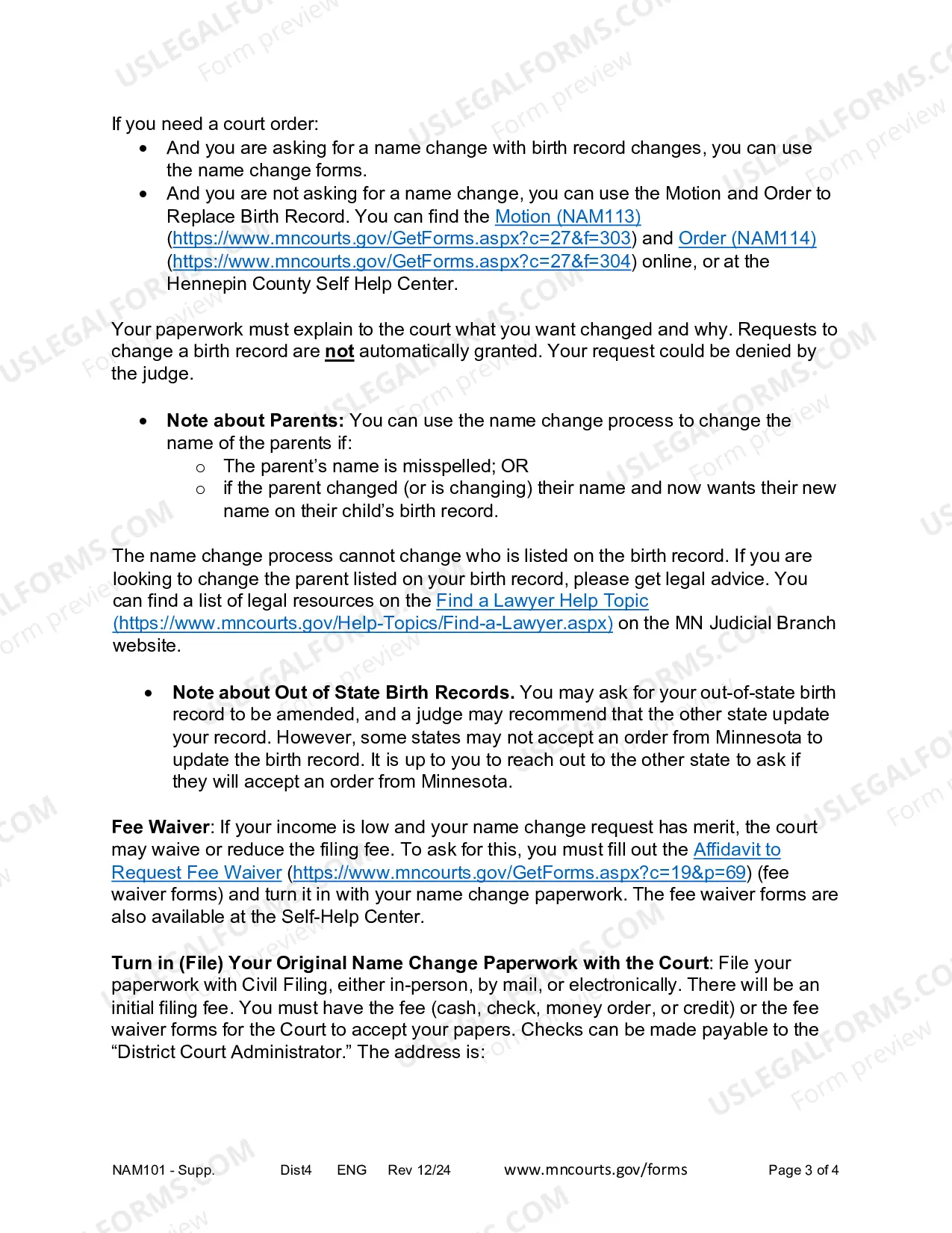 Preview Name Change Supplemental Guide (#NAM101-S)(Hennepin)