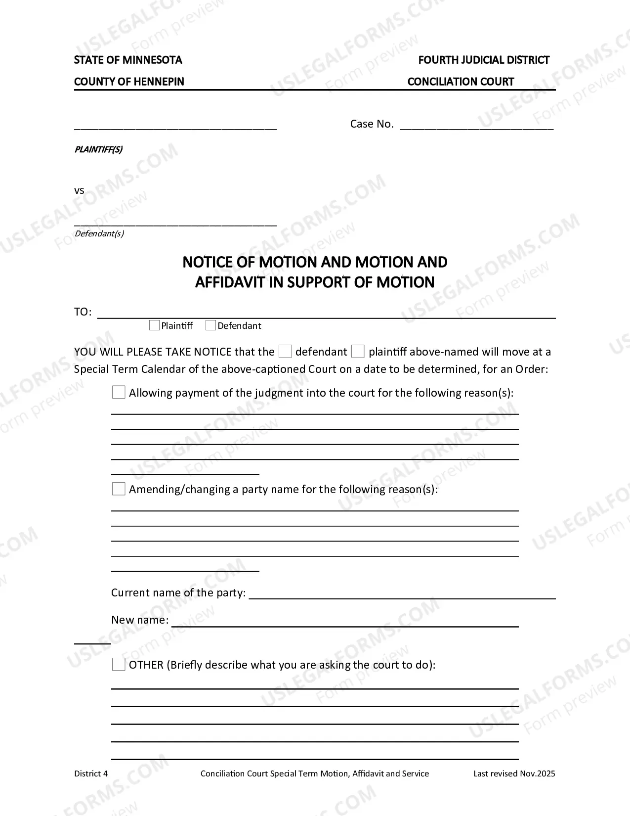 Preview Special Term Motion