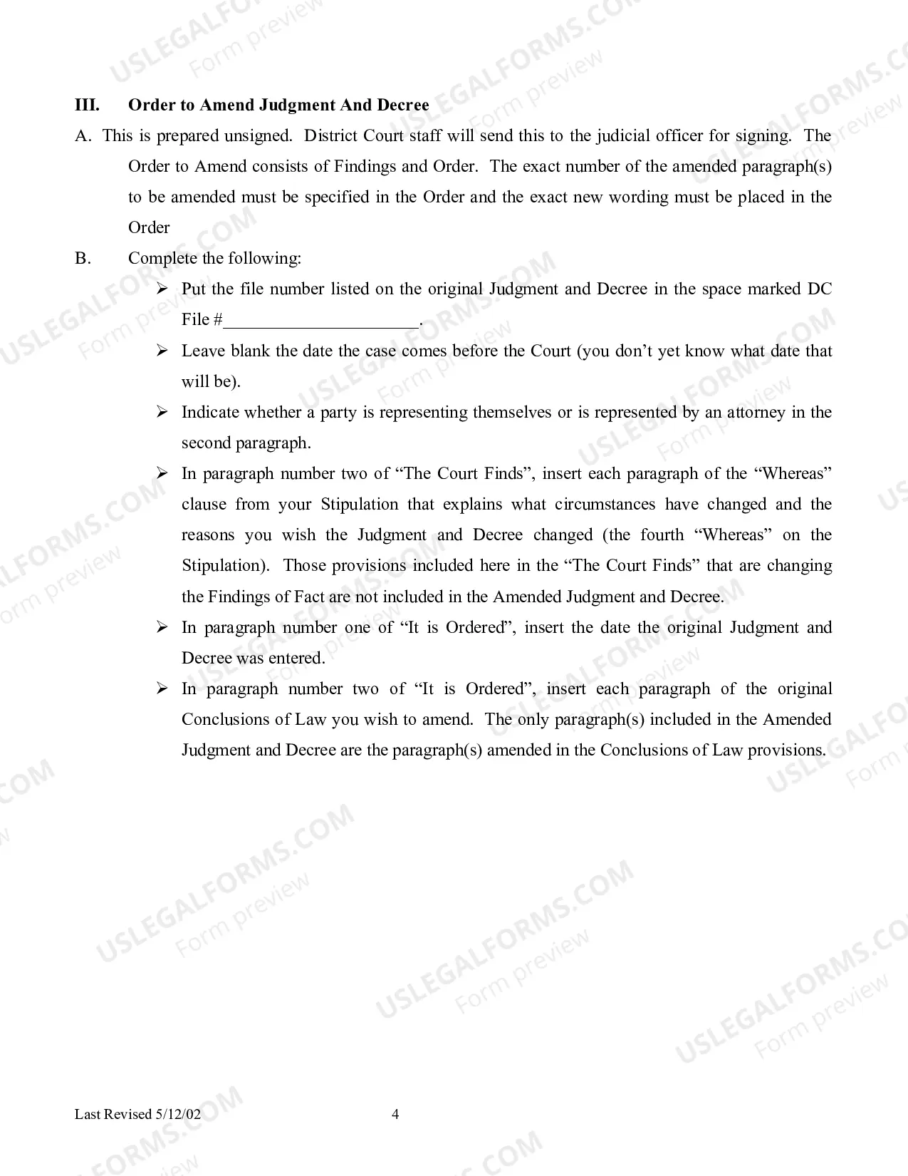 Preview Amended Judgment and Decree