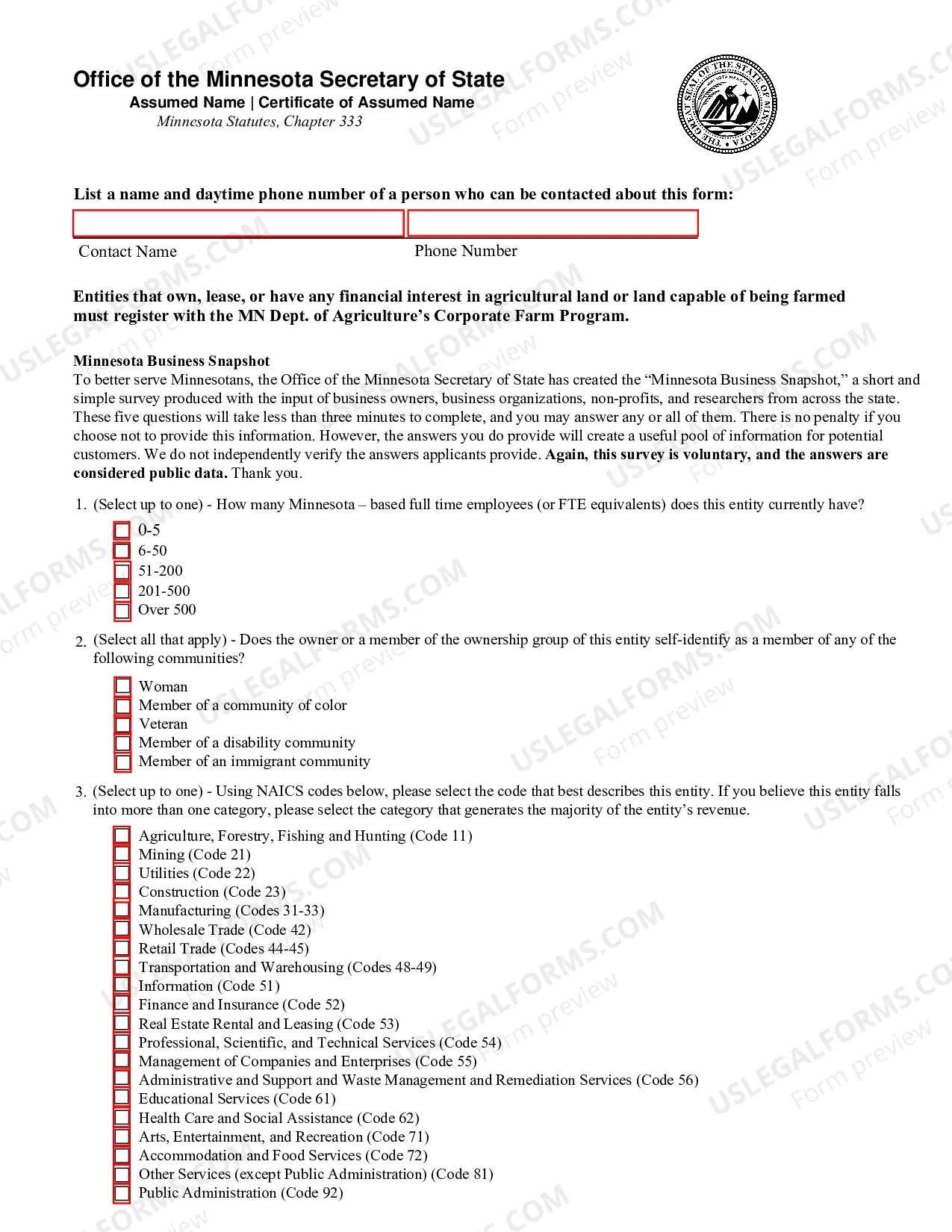 Preview Certificate of Assumed Name