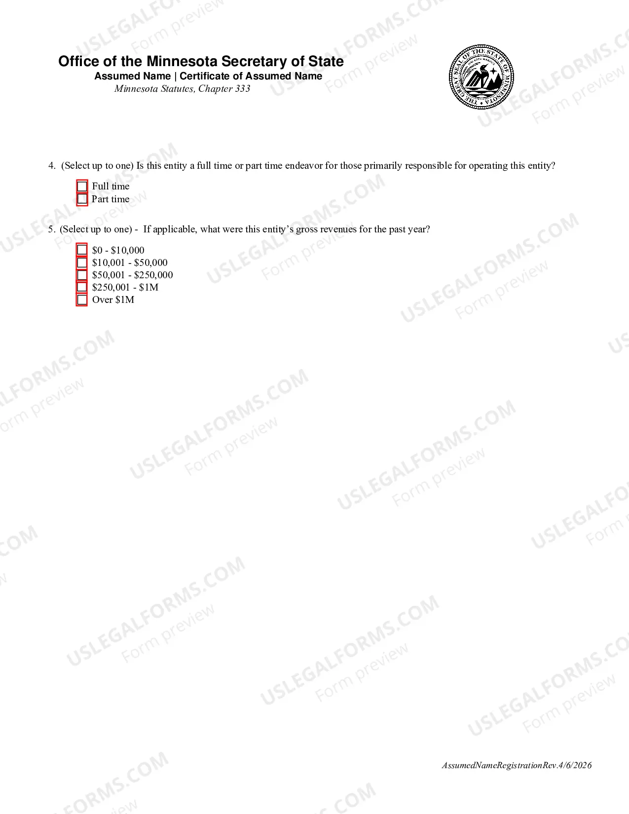 Preview Certificate of Assumed Name