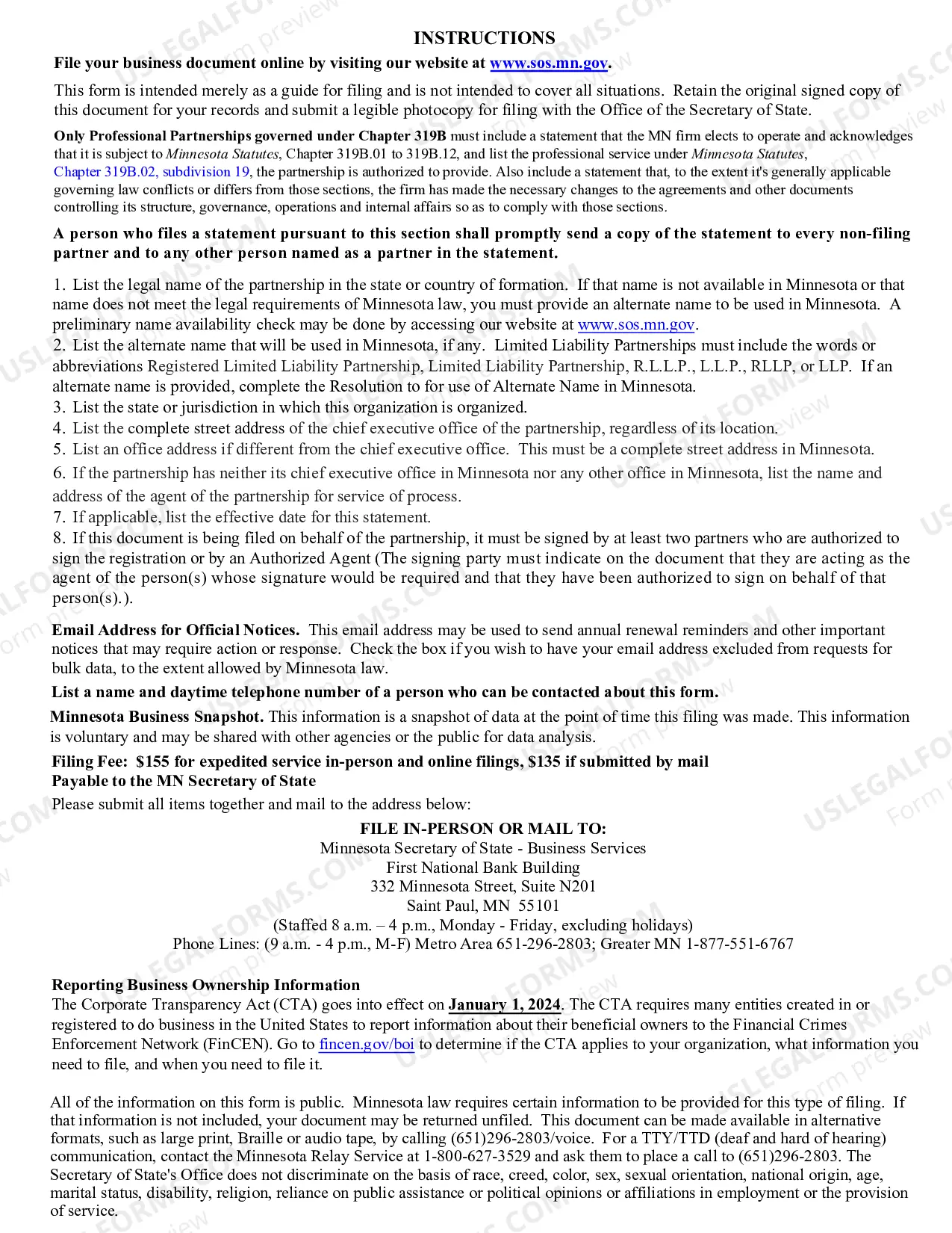 Preview Statement of Qualification (Foreign LLP)