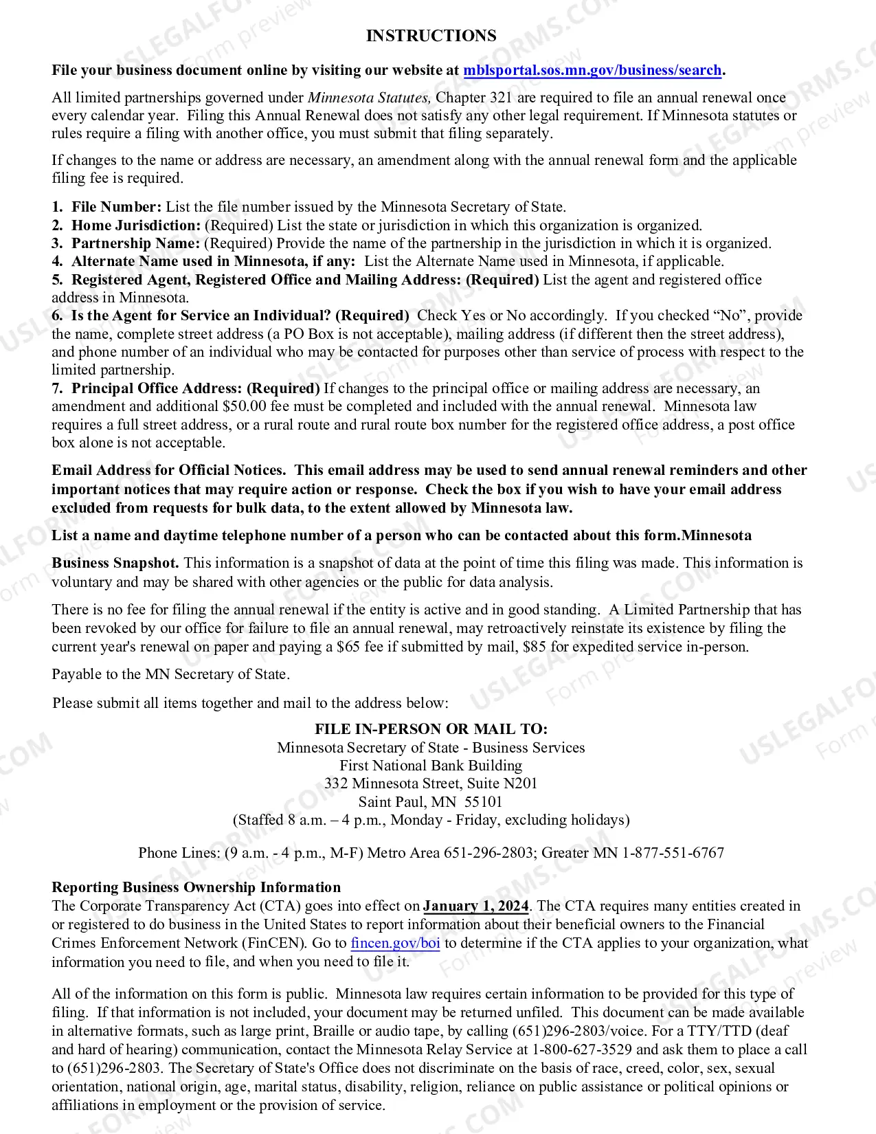 Preview Foreign Limited Partnership Annual Renewal