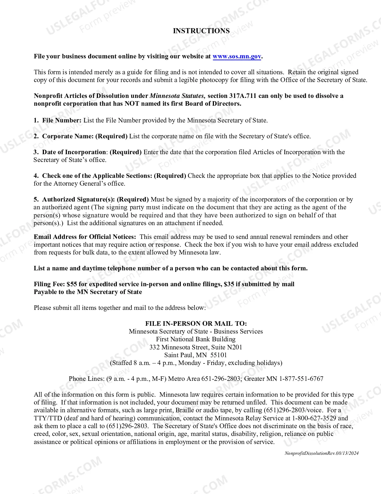 Preview Dissolution when the First Board of Directors has NOT been Named
