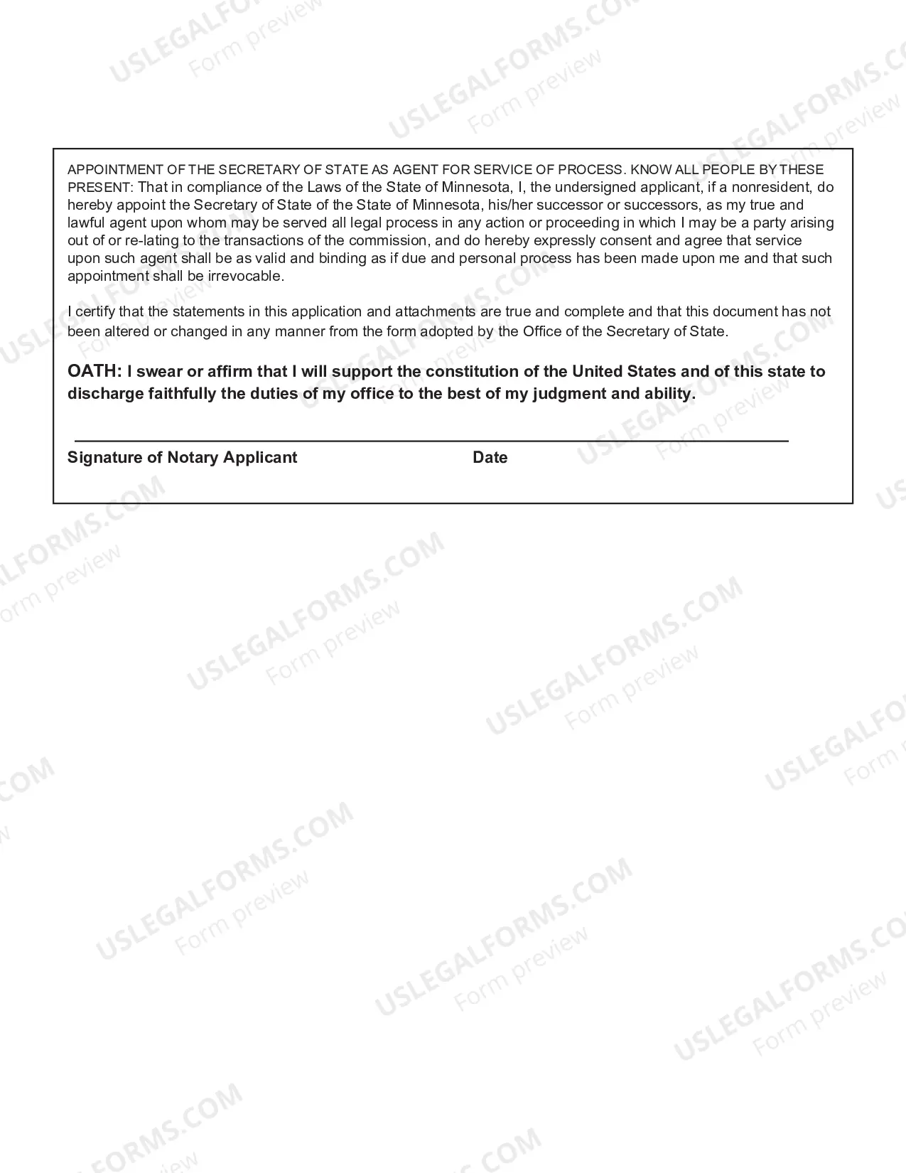 Preview Notary Commission Application