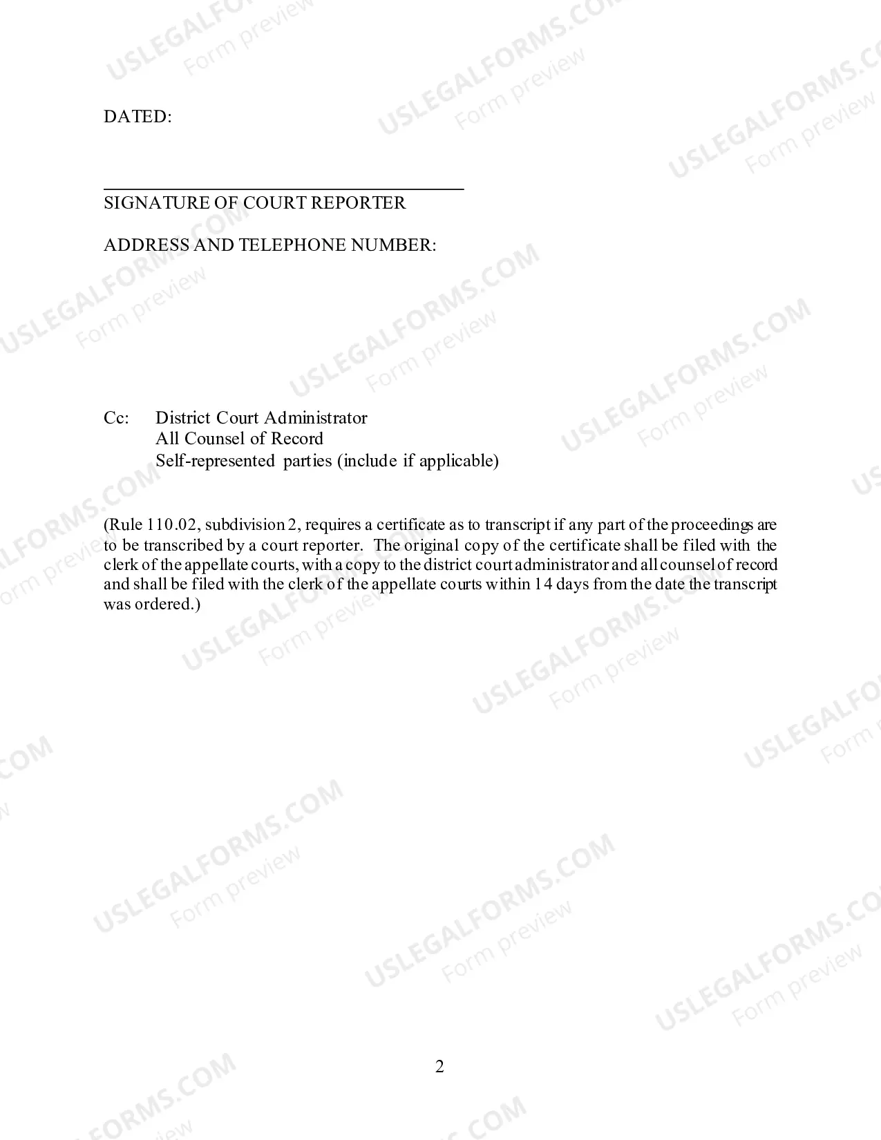 Preview Certificate As To Transcript