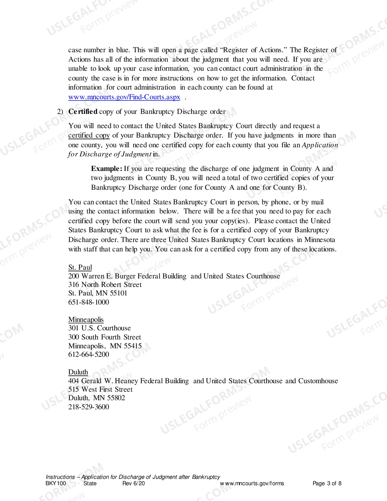 Preview Instructions - Application for Discharge of Judgment