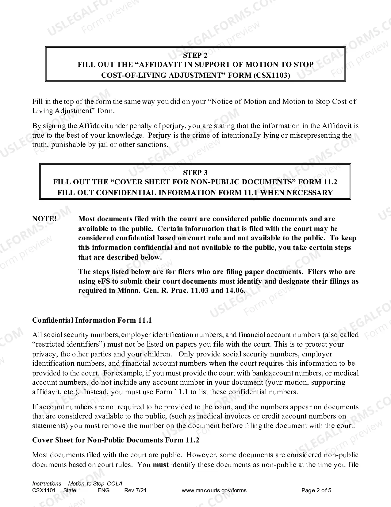 Preview Instructions - Motion to Stop COLA